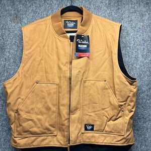 Walls Vest Mens 2XL Brown Blizzard Pruf Canvas Full Zip Insulated Workwear NWT
